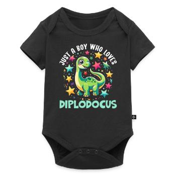Dinosaur Lover Dino Diplodocus - Baby Premium short-sleeve bodysuit - black - Front