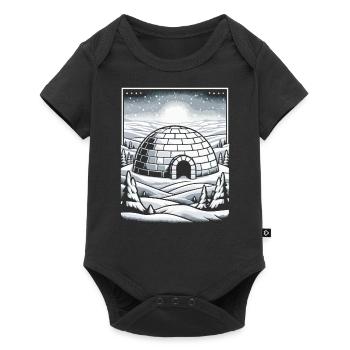 Iglu Eisschnee-Flocke Winter - Baby Premium Kurzarmbody - Schwarz - Vorne