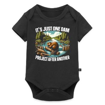 Lustiger Biber-liebhaber-nagetier-tier-niedlicher - Baby Premium Kurzarmbody - Schwarz - Vorne