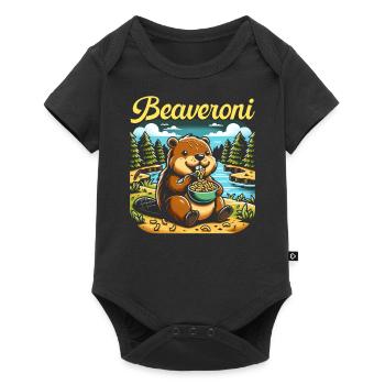 Lustiger Biber-liebhaber-nagetier-tier-niedlicher - Baby Premium Kurzarmbody - Schwarz - Vorne