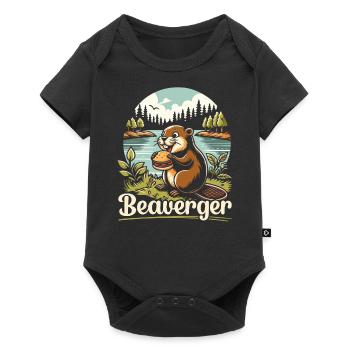 Lustiger Biber-liebhaber-nagetier-tier-niedlicher - Baby Premium Kurzarmbody - Schwarz - Vorne