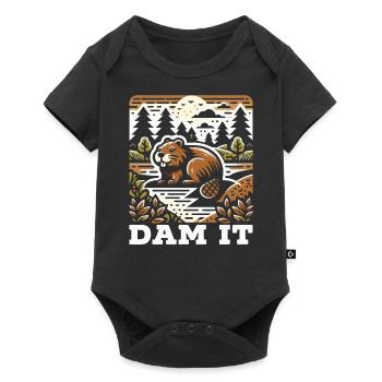 Lustiger Biber-liebhaber-nagetier-tier-niedlicher - Baby Premium Kurzarmbody - Schwarz - Vorne