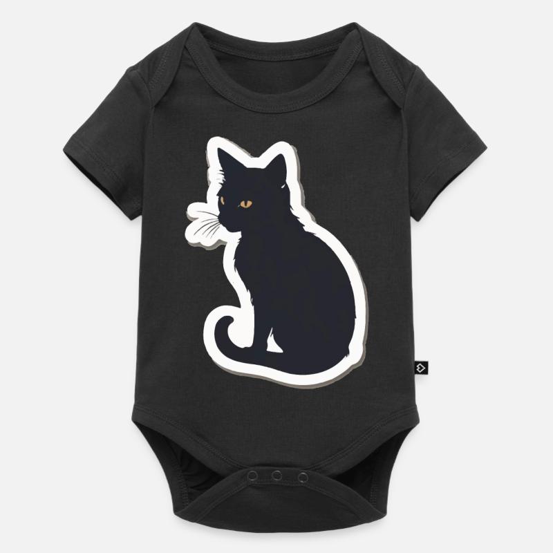 Katze Silhouette - Baby Premium Kurzarmbody - Schwarz