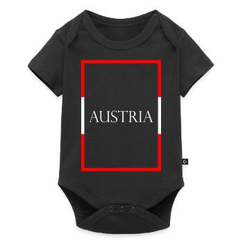 Austria Austria, Statement lettering with flag - Baby Premium short-sleeve bodysuit - black - Front