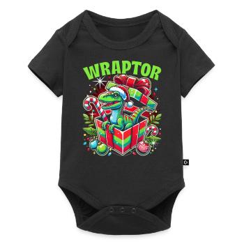 Dinosaur Christmas Santa Claus Christmas - Baby Premium short-sleeve bodysuit - black - Front