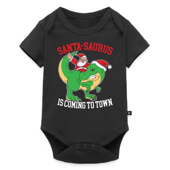 Dinosaurier-weihnachtsbaum, Weihnachtsmann, - Baby Premium Kurzarmbody - Schwarz - Vorne