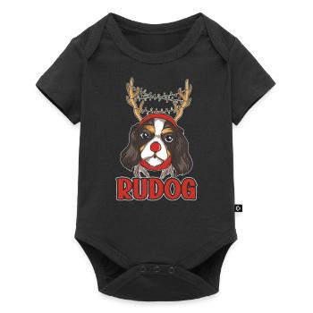 Chien, Temps Des Vacances De Noël, Père Noël, - Body à manches courtes Premium Bébé - noir - Devant