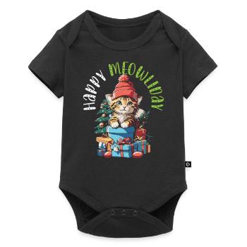 Cat Christmas Holiday Time - Baby Premium short-sleeve bodysuit - black - Front