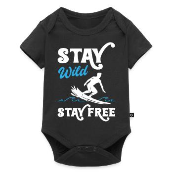 Stay Wild Stay Free Surfing - Baby Premium short-sleeve bodysuit - black - Front