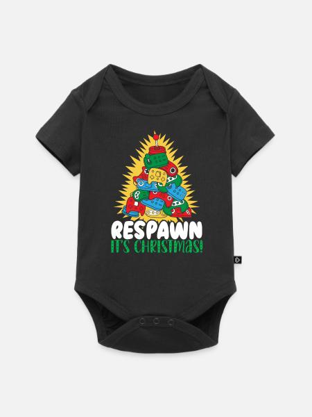 Weihnachts-gamer-videospiel, Weihnachtsmann, - Baby Premium Kurzarmbody - Schwarz