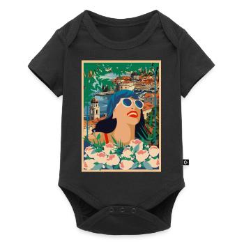 Croatia Croatia Hrvatska travel summer dubrovnik - Baby Premium short-sleeve bodysuit - black - Front