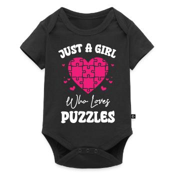 Just A Girl Who Loves Puzzles - Baby Premium short-sleeve bodysuit - black - Front