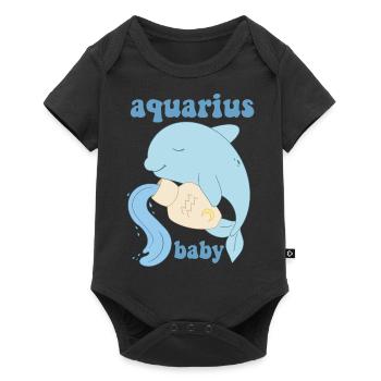 aquarius baby - Baby Premium Kurzarmbody - Schwarz - Vorne