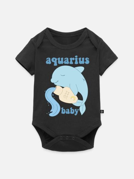 aquarius baby - Baby Premium Kurzarmbody - Schwarz