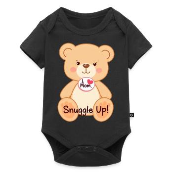 Adorable Teddy Bear Gift Idea: I Love Mom Heart - Baby Premium short-sleeve bodysuit - black - Front
