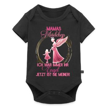 Mamas Mädchen, Gedenken Engel Erinnerung Geschenk - Baby Premium Kurzarmbody - Schwarz - Vorne