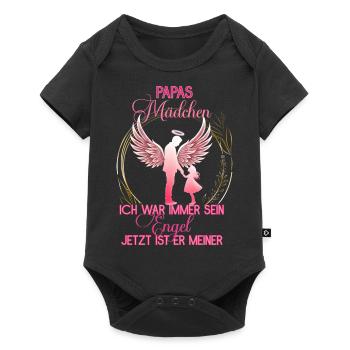 Papas Mädchen - Gedenken Engel Erinnerung Geschenk - Baby Premium Kurzarmbody - Schwarz - Vorne