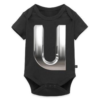 Chrome ,, U " Métallisé - Body à manches courtes Premium Bébé - noir - Devant