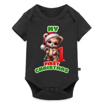 Baby Bear’s Christmas - Baby Premium Kurzarmbody - Schwarz - Vorne