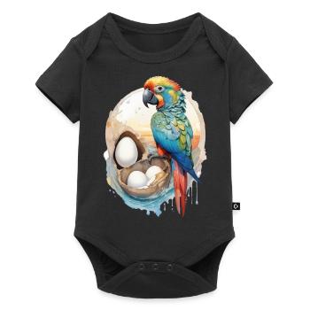 Perroquet Aquarelle - Body à manches courtes Premium Bébé - noir - Devant