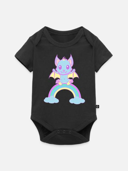 niedliche Fledermaus Fledermäuse - Baby Premium Kurzarmbody - Schwarz