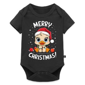 Canard Noël Fermier Canards Joyeux Noël - Body à manches courtes Premium Bébé - noir - Devant
