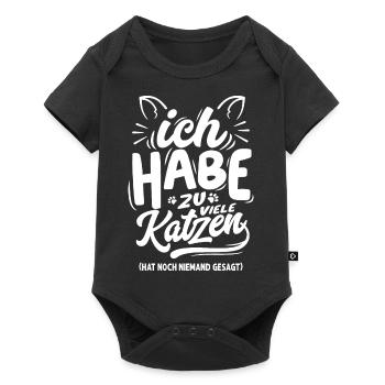 Ich habe zuviele Katzen, hat noch niemand gesagt! - Baby Premium Kurzarmbody - Schwarz - Vorne