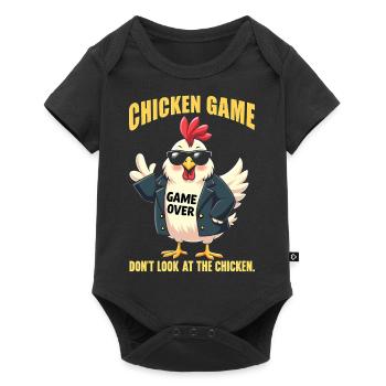 Ne regardez pas le poulet Lustiges Huhn - Body à manches courtes Premium Bébé - noir - Devant