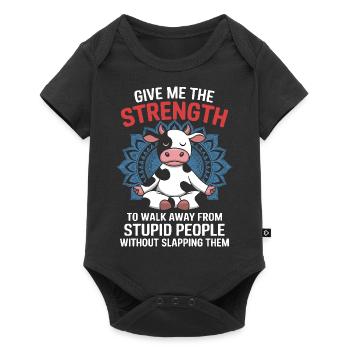 give me the strength to walk away from stupid - Baby Premium short-sleeve bodysuit - black - Front