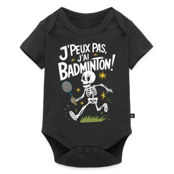 J'peux pas j'ai Badminton - Body à manches courtes Premium Bébé - noir - Devant