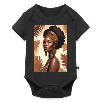Africa Black Beautiful Woman - Baby Premium short-sleeve bodysuit - black - Front