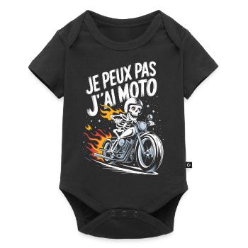 Je peux pas j'ai moto - Body à manches courtes Premium Bébé - noir - Devant