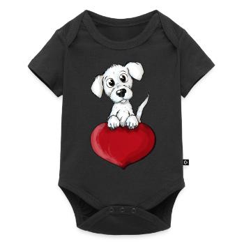 Coeur de chien - Body à manches courtes Premium Bébé - noir - Devant