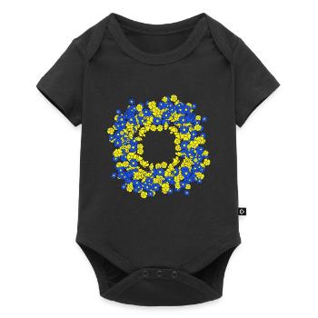 Floral Wreath Summer Floral Flower - Baby Premium short-sleeve bodysuit - black - Front