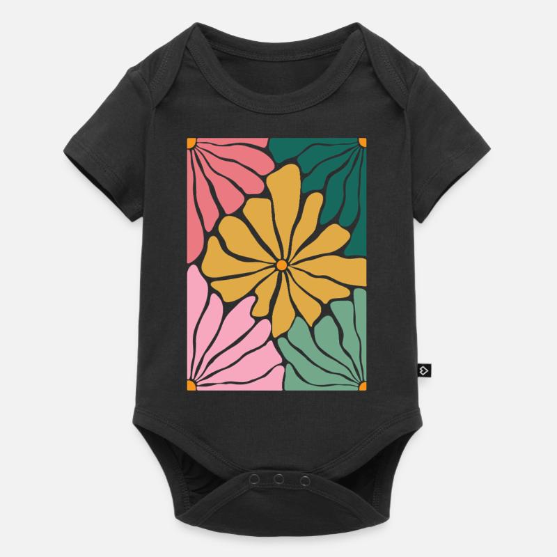Boho Flowers - Baby Premium Kurzarmbody - Schwarz
