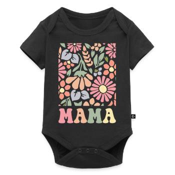 Mama Boho Flora - Baby Premium short-sleeve bodysuit - black - Front