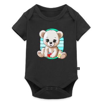 années 80 années 90 Teddy Retro Teddy Bear Ours Ours Enfants - Body à manches courtes Premium Bébé - noir - Devant