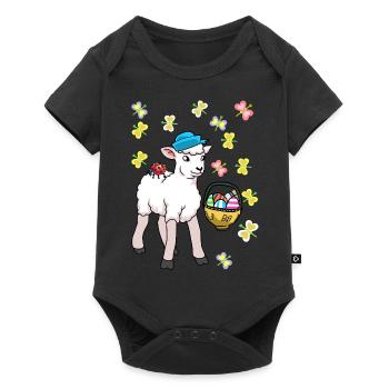 80s Easter Sheep Sheep Easter Eggs Lamb Kids - Baby Premium short-sleeve bodysuit - black - Front