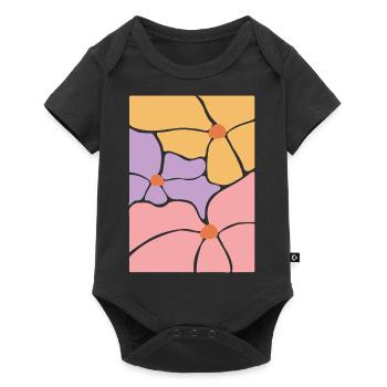 Boho Flora Flowers - Baby Premium short-sleeve bodysuit - black - Front