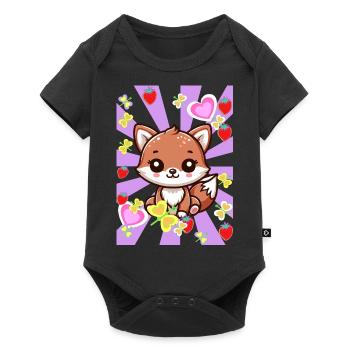 Retro Fox Foxes Kids Child Baby Vintage - Baby Premium short-sleeve bodysuit - black - Front