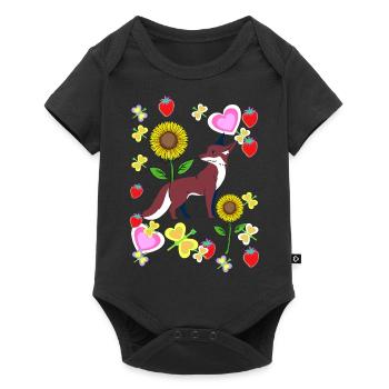 Années 80 Années 90 Renard Renards Rétro Enfants Été - Body à manches courtes Premium Bébé - noir - Devant