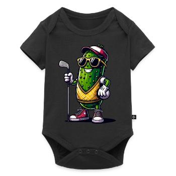 Funny cucumber golf motif for sports enthusiasts - Baby Premium short-sleeve bodysuit - black - Front