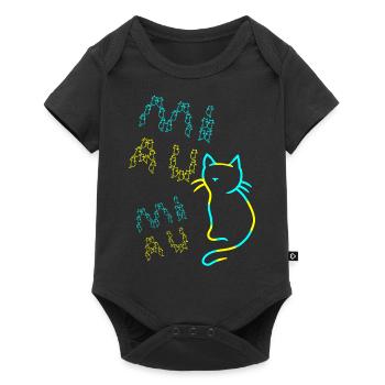 80s 90s Retro Cats Cat Vintage - Baby Premium short-sleeve bodysuit - black - Front
