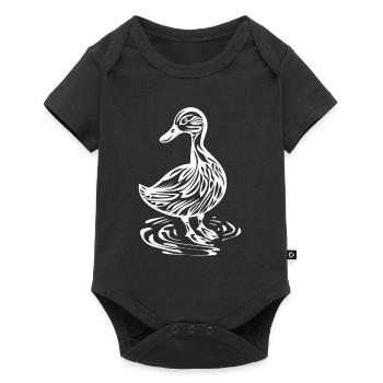 Ente - Baby Premium Kurzarmbody - Schwarz - Vorne