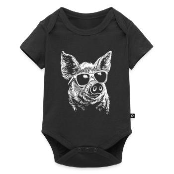Cool Pig Sunglasses Summer - Baby Premium short-sleeve bodysuit - black - Front
