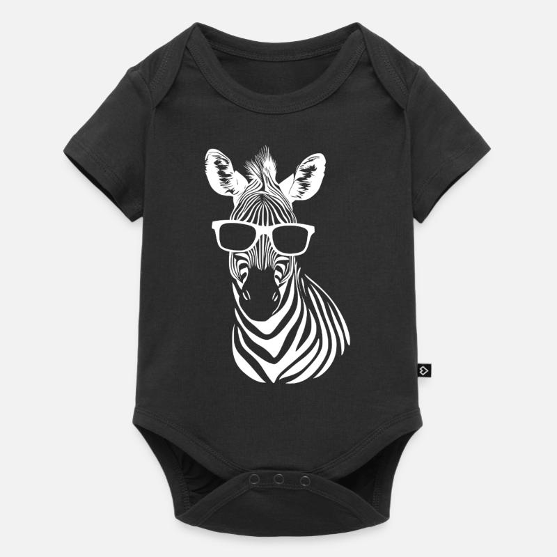 Cool Zebra Sonnenbrille Sommer Strand - Baby Premium Kurzarmbody - Schwarz