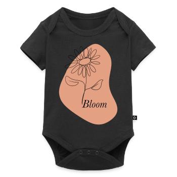 Bloom – Line Art Flower - Baby Premium short-sleeve bodysuit - black - Front