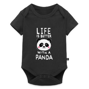 Life Is Better With A Panda - Baby Premium short-sleeve bodysuit - black - Front