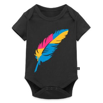 Une plume colorée - Body à manches courtes Premium Bébé - noir - Devant