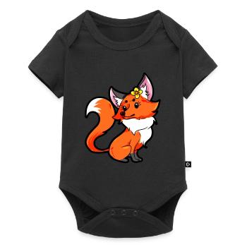 Paire de renards pour partenaires - Femme - Body à manches courtes Premium Bébé - noir - Devant